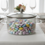 Luciano Borosilicate Stripe Glass Pot with Lid 1350ml