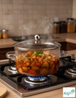 Luciano 1350ml Borosilicate Grey Glass Pot with Lid (Line design) - Image 4