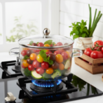 Luciano 1350ml Borosilicate Glass Pot with Lid (Line design)