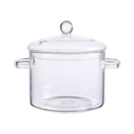 Luciano High Borosilicate Clear Glass Pot with Lid Round Top 1500ml 15x10.5cm - Image 2