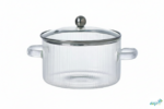 Luciano 1350ml Borosilicate Glass Pot with Lid (Line design) - Image 5