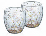 Luciano High Borosilicate 80ml Double Wall Glass Cups with Confetti b/I7 - Image 2