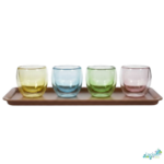 Luciano High Borosilicate 90ml Color Double Wall Glass Cups - Image 2