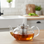 Luciano Borosilicate Glass Tea Pot 1000ml with SS304 Lid and Filter Color Box