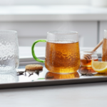 Luciano 350ml Borosilicate Single Wall Color Handles Glass Cup Set in Gift Box