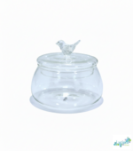Luciano Borosilicate 300ml Glass Sugar Pot with Bird Lid - Image 2