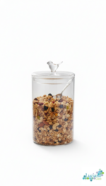 Luciano Borosilicate 800ml Glass Sugar Pot with Bird Lid - Image 2