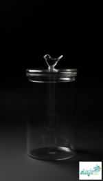 Luciano Borosilicate 800ml Glass Sugar Pot with Bird Lid - Image 3