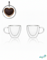 Luciano 80ml Borosilicate Double Wall 2PC Cup in Gift Box (Heart Shape) - Image 2