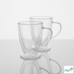 Luciano 300Ml Borosilicate Double Wall Glass Mug 2Pcs Set - Image 2