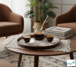 Luciano Borosilicate 6PC Transparent 2xDouble Wall Cups and Saucers with 350ml Glass Kettle and Long Handle Glass Spoon - Image 6