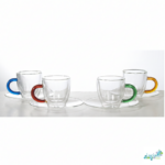 Luciano Borosilicate 4X70Ml Glass Cup With Saucer - Image 2