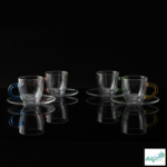 Luciano Borosilicate 4X70Ml Glass Cup With Saucer - Image 3