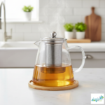 Luciano 950ml Borosilicate Glass Tea Pot with Stainless Steel Cover and Filter