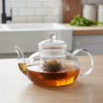Luciano 1200ml Borosilicate Glass Tea Pot with Glass Cover and Filter