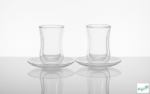 Luciano High Borosilicate 90ml Double Wall Tea Cup and Saucer 4pc set - Image 2