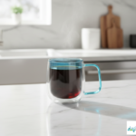 Luciano High Borosilicate 250ml Double Wall Glass Blue with Handle