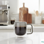 Luciano High Borosilicate 250ml Double Wall Glass Black with Handle