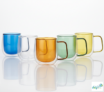 Luciano High Borosilicate 250ml Double Wall Glass Yellow with Handle - Image 4