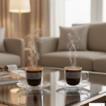 Luciano Baklava High Borosilicate 90ml Single Wall Coffee Cup with Saucer 4pc set