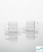 Luciano Baklava High Borosilicate 90ml Single Wall Coffee Cup with Saucer 4pc set - Image 2