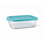 High Borosilicate Rect. Glass food container                        1040ml with simple lid - Image 2