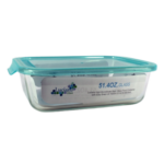 High Borosilicate Rect. Glass food container                        1520ml with simple lid - Image 2