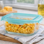 Luciano High Borosilicate Square Glass Food Container with easy snap lid 1200ml 17.5x17.5x6.5cm - Image 3