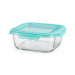 Luciano High Borosilicate Square Glass Food Container with easy snap lid 800ml 15x15x6.2cm - Image 4