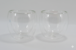 Luciano High Borosilicate Round Glass Double Wall Glass cups 250ml  - 2pc set - Image 2