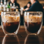 Luciano High Borosilicate Round Glass Double Wall Glass cups 350ml  - 2pc set