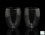 Luciano High Borosilicate Round Glass Double Wall Glass cups 350ml  - 2pc set - Image 3