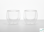 Luciano High Borosilicate Round Glass Espresso Double Wall Glass cups 80ml - 2pc set - Image 2
