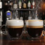 Luciano High Borosilicate Round Glass Double Wall Glass cups with handles 250ml  - 2pc set