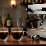 Luciano High Borosilicate Round Glass Espresso Double Wall Glass cups with handles 80ml  - 2pc set