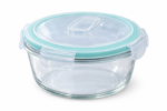 Luciano High Borosilicate Round Glass Storage Containerwith Open Vent Lid 620ml 14.9x5.9cm - Image 2