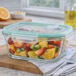 Luciano High Borosilicate Square Glass Food Container with Vent Lid 520ml