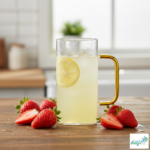 Luciano 350ml High Borosilicate Single Wall Square Glass Cup with Yellow Handle White Box